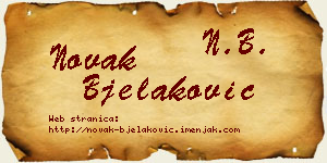 Novak Bjelaković vizit kartica